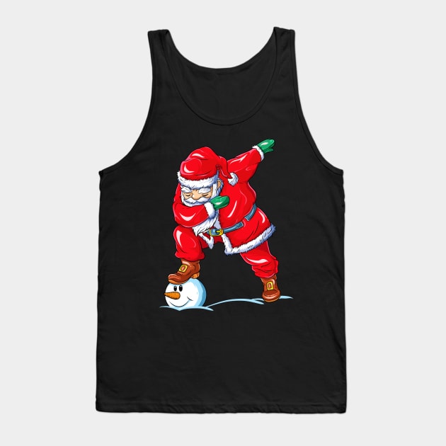 Christmas Dabbing Santa Claus Tank Top by E